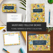 Pretty Yellow Floral Pattern 名前入り 便箋
