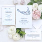 Nautical Anchor Monogram Beach Wedding ラウンドシール