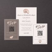 Elegant Beach Seashell All in One Wedding Invite オールインワン招待状 (この独立クリエイターのコレクションをカスタマイズ。)