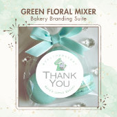 Green Floral Mixer Bakery Ingredient Product スクエアシール