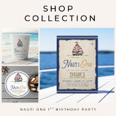 Nauti One セイルボート 1歳の誕生日パーティー 招待状