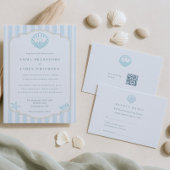 Textured Coastal Seashell Nautical Bridal Shower 招待状