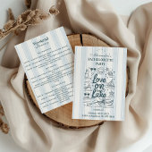 Nautical Lake Weekend Bachelorette Itinerary 招待状