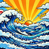 ポップアートのヨットをテーマにした男の子の誕生日 スタンダードランチョンナプキン