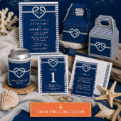 ネイビ航海のーブルータイストライプグ結び結婚目 招待状