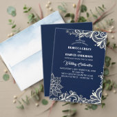 海軍ブルー航海のウェディング エンクロージャーカード (この独立クリエイターのコレクションをカスタマイズ。テスト)