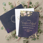 結婚式招待状ネイビクラシックベルベット 招待状 (この独立クリエイターのコレクションをカスタマイズ。テスト)
