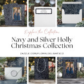 ネイビー&シルバーホリデーカード シーズンカード