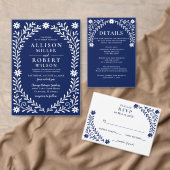 Boho Navyフローラ結婚の歓迎サイン アクリルサイン (この独立クリエイターのコレクションをカスタマイズ。)