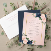 ネイビーブルー赤面と金ゴールド結婚式の日付を保存 セーブザデート (この独立クリエイターのコレクションをカスタマイズ。テスト)