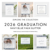 ネイビーブルーグリッターグラッド写真名年級 スクエアシール