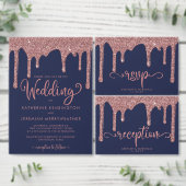 ネイビーブルーバラ金ゴールド結婚グリッターへようこそ タペストリー (この独立クリエイターのコレクションをカスタマイズ。)
