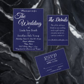 ネイビーブルーシンプルスタイル結婚ズリハーサルディナー 招待状 (この独立クリエイターのコレクションをカスタマイズ。)