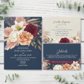 ブルゴーニュ・ネイビー結婚・ブルー テーブルナンバー (この独立クリエイターのコレクションをカスタマイズ。)