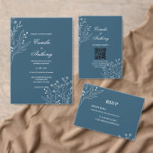 ネイビーコーナーフローラボホ結婚ズ コースター (この独立クリエイターのコレクションをカスタマイズ。)