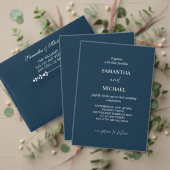 ネイビーのミニマリスト結婚式RSVPカード 出欠カード (この独立クリエイターのコレクションをカスタマイズ。テスト)
