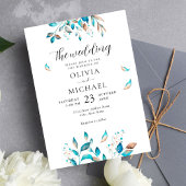 ネイビーモダングリーンリー素朴結婚式 プログラム