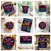 グローパーティーネオンカラフルバースデーパーティーへの招待 招待状