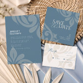 クラシックダマスクヴィンテージティール(緑がかった色)結婚写真 メニュー