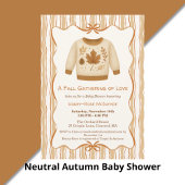 Cozy Fall Baby Shower | Neutral Cream & orange 招待状