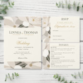 Neutral Beige Abstract Modern Editorial Wedding エンクロージャーカード (この独立クリエイターのコレクションをカスタマイズ。)