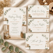 Boho Nesting Party Books for Baby Card エンクロージャーカード