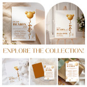 Neutral Gold Teddy Balloon Books for Baby ポスター