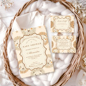 Neutral Safari Lion Baby Shower Diapper Raffle エンクロージャーカード