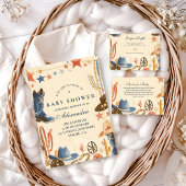 Neutral Western Cowboy Baby Shower 招待状