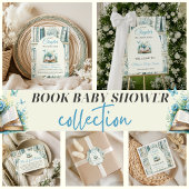 New Chapter Blue Boy Library Book Baby Shower 招待状