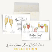 ハッピーニューイヤーカクテルドリンクウォーターカラーパーティー トランプ