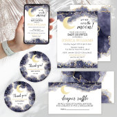 金ゴールドムーンスターズ赤ちゃんシャワー差出人住所ラベル ラベル