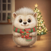 Flauschiger Igel Weihnachtszauber Design ラベル
