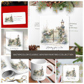 雪の冬のシーンパインランプ水色クリスマス 招待状