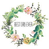 Cute Boho Personalized Cactus ラージトートバッグ