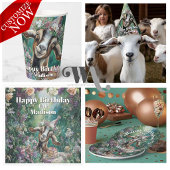 Happy Birthday Nubian Goat Garden Flowers カード