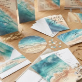 オーシャンビーチ ブルー ウォーターカラー エレガント RSVP