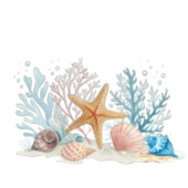 Coastal Beach Watercolor Unique Wedding Welcome アクリルサイン