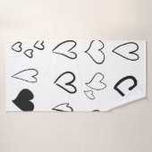 Collection of hand drawn hearts isolated on white  バスタオル (バスタオル)
