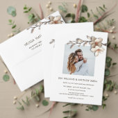 3D Ivory Magnolia Simple Wedding 出欠カード (この独立クリエイターのコレクションをカスタマイズ。テスト)