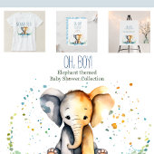 おお!垂直ベビーエレファントサファリベイビーシャワー 招待状