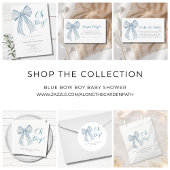 ブルーボウああ男の子ベビーシャワー 招待状