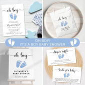 可愛いブルー足男の赤ちゃんシャワーサンキュー ノートカード