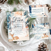 オーディアウィンターウッドランド雪の森の赤ちゃんシャワー スタンダードカクテルナプキン