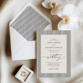 Black Stripes Old Money Wedding Invitation 招待状
