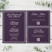 Old Money Dark Purple Wedding Details  エンクロージャーカード (この独立クリエイターのコレクションをカスタマイズ。)