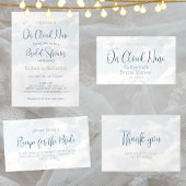 ダスティブルーオンクラウドナインエレガントブライダルシャワー ラウンドシール