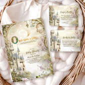 Once Upon a Time Princess Castle Baby Shower 箔招待状