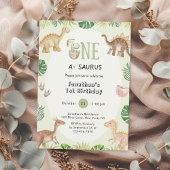 One a Saurus 1th Birthday Paper Napkin スタンダードカクテルナプキン
