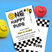 ワンハッピードデイエロースマイルファースト1stボーイ誕生日 招待状